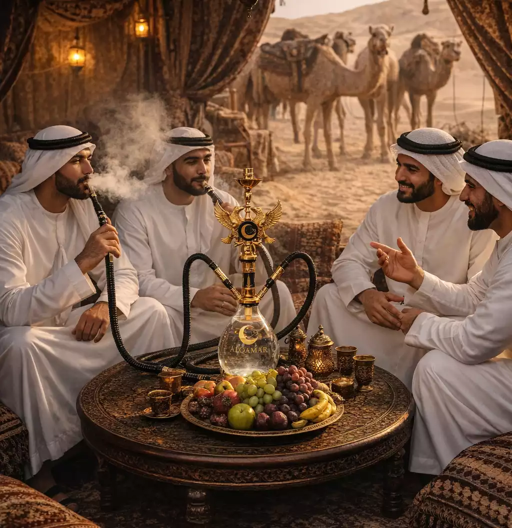 Arabs smoke Al Qamar hookah